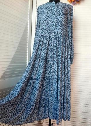 Платье оверсайз длиное синие черное с принтом 100% вискоза zara