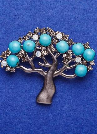 Брошка "бірюзове дерево"