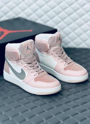 Кроссовки хайтопы женские nike air retro jordan 1 pink кроссовки найк джордан2 фото