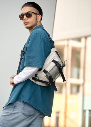 Велика чоловіча поясна сумка бананка sambag dynamicdart сіра3 фото