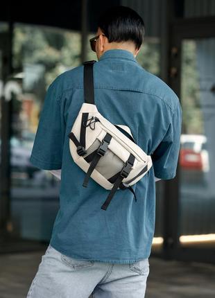 Велика чоловіча поясна сумка бананка sambag dynamicdart сіра7 фото