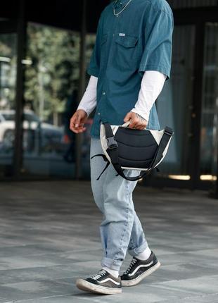 Велика чоловіча поясна сумка бананка sambag dynamicdart сіра10 фото
