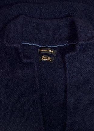 Шикарный шерстяной кардиган синего цвета massimo dutti italian yarn made in tunisia7 фото