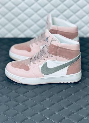 Кроссовки женские nike retro jordan 1 pink кроссовки найк джордан ретро розовые2 фото