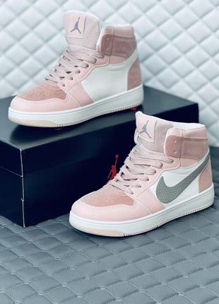 Кроссовки женские nike retro jordan 1 pink кроссовки найк джордан ретро розовые7 фото