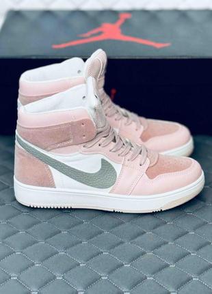 Кроссовки женские nike retro jordan 1 pink кроссовки найк джордан ретро розовые1 фото