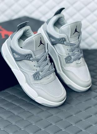 Кросівки жіночі весняні nike retro jordan 4 grey кросовки найк джордан 4 сірі