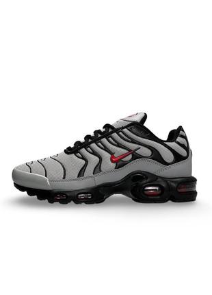 Кроссовки мужские nike air max plus gray black red серые кроссовки найк айр макс