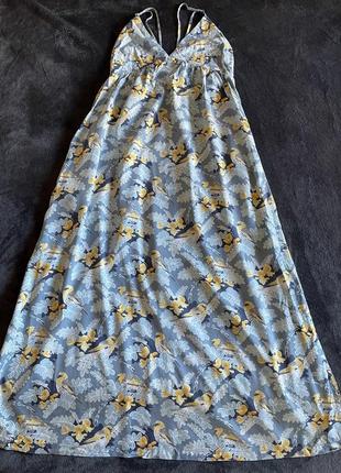 Довга літня сукня сарафан плаття тонкі брителі є кармани і розрізи по боках тканина тоненька брителі регулюються