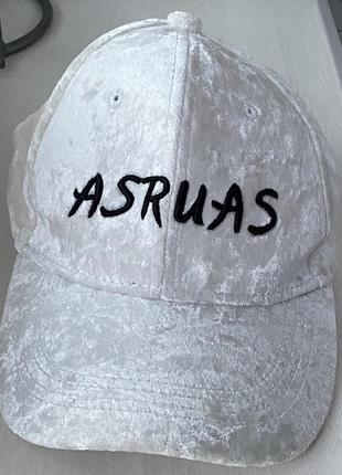 Белая бархатная кепка «asruas»