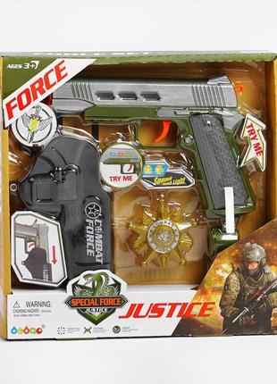 Игровой набор военный justice special force 4 элемента звуковые и световые эффекты