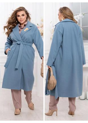 Женское демисезонное кашемировое пальто 46-68 размеры