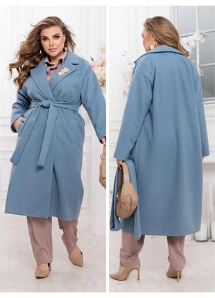 Жіноче демісезоне кашемірове пальто 46-68 розміри