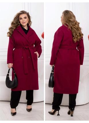Женское демисезонное кашемировое пальто 46-68 размеры7 фото