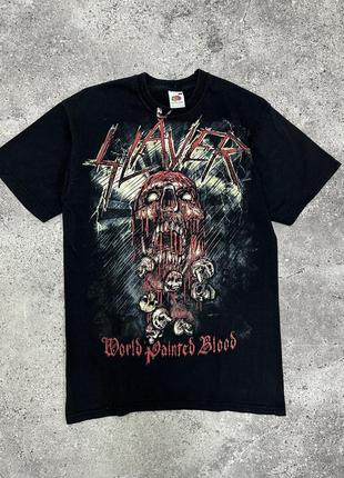 Футболка slayer world painted blood слеєр рок мерч rock