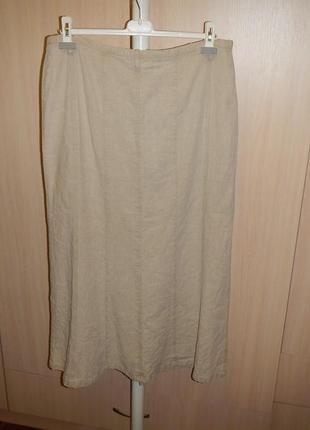 Льняная длинная юбка brunetti p.44 лиоцелл лен2 фото