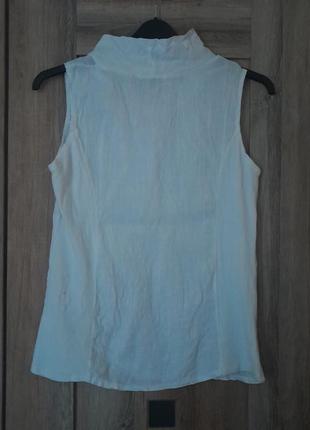 Италия льняная белая летняя блуза оригинального кроя6 фото