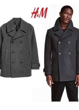 Стильное шерстяное пальто h&m