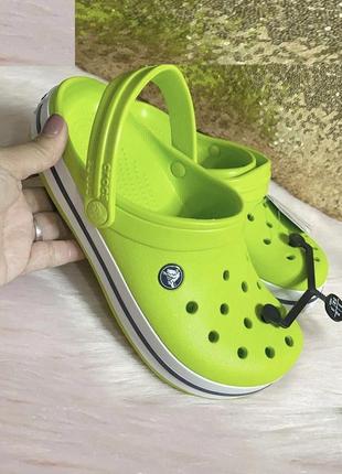 Крокc крокбенд клог салатові лаймові crocs crocband clog lime punch