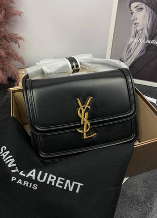 Женская подарочная сумка yves saint laurent black/gold стильная ив сен лоран