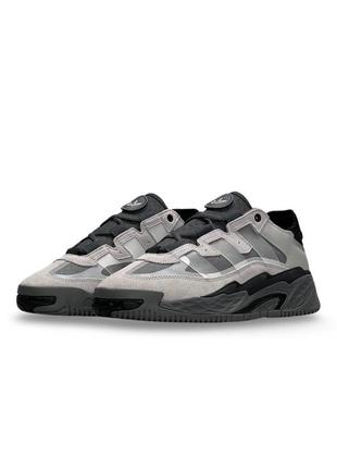 Кросівки чоловічі adidas originals niteball dark grey black сірі повсякденні кросівки адідас4 фото