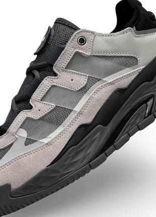 Кросівки чоловічі adidas originals niteball dark grey black сірі повсякденні кросівки адідас2 фото