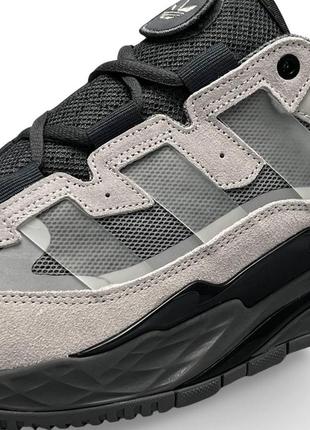 Кросівки чоловічі adidas originals niteball dark grey black сірі повсякденні кросівки адідас3 фото