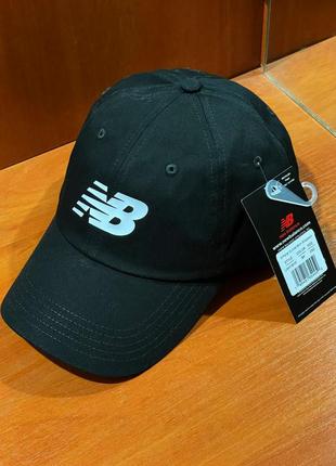 New balance 6-panel curved brim lah13010 кепка бейсболка оригинал унисекс черная8 фото