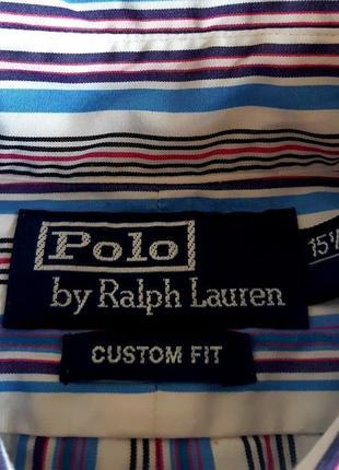 Шикарна сорочка в різнобарвну смужку polo ralph lauren custom fit made in hong kong5 фото