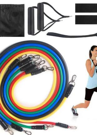 Резинка эспандер для фитнеса упражнения exercise, эластичная резинка фитнес | спортивные cf-712 резинки3 фото