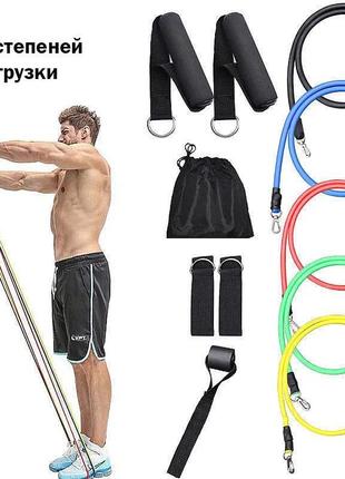 Резинка эспандер для фитнеса упражнения exercise, эластичная резинка фитнес | спортивные cf-712 резинки2 фото