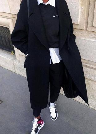 🎨 чорний, сірий! шикарне кашемірове пальто оверсайз сіре сірий серое женское весна демісезон демісезонне женское кашемир кашемировое оверсайз6 фото