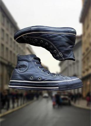 Кожаные кеды all star converse высокие оригинальные черные