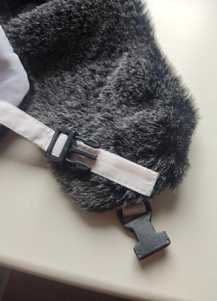 Біла шапка-вушанка унісекс із хутром barcley's winter collection scandinavia design7 фото