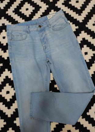 Джинсы мужские плотные синие голубые прямые slim fit denim co, размер m