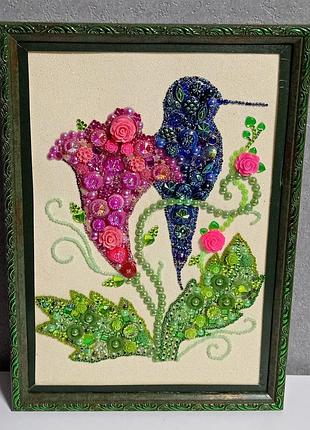 Картина панно из страз и кабошонов