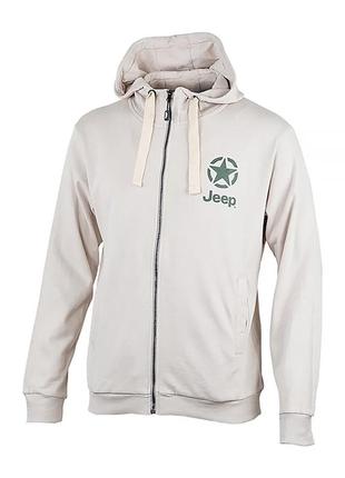 Чоловіча толстовка jeep hooded sweatshirt full zip star&jeep сірий l (o102572-j868 l)