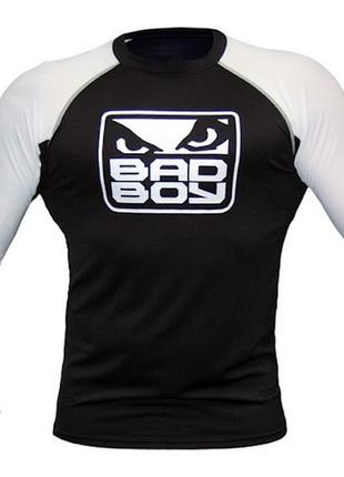 Рашгард bad boy mma rash guard long sleeve black white (m)