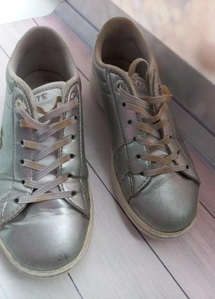 Серебряные фирменные мокасины, туфли, кроссовки, стелька 19,5-20 см1 фото