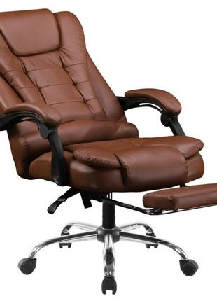 Компьютерное кресло коричневого цвета с массажером2 фото