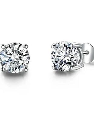 Серьги пуссеты серебро silver original