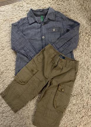 Брюки та сорочка ralph lauren,benetton 12 міс