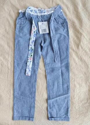 Барвисті лляні штани джинси chicco 7 років, 122 см