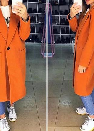 Пальто, ярко оранжевого цвета, универсальный размер s-m1 фото