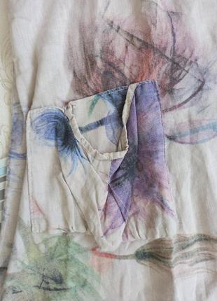 Лен туника блуза летняя большого размера льняная3 фото