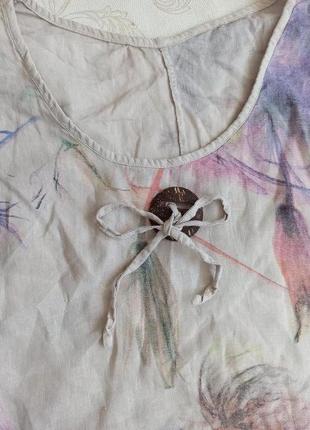 Лен туника блуза летняя большого размера льняная4 фото