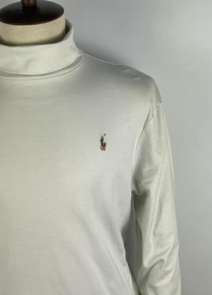 Оригінальний чоловічий білий гольф polo ralph lauren turtleneck white cotton sweatshirt4 фото