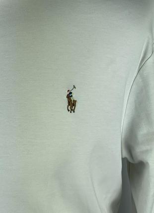 Оригінальний чоловічий білий гольф polo ralph lauren turtleneck white cotton sweatshirt5 фото