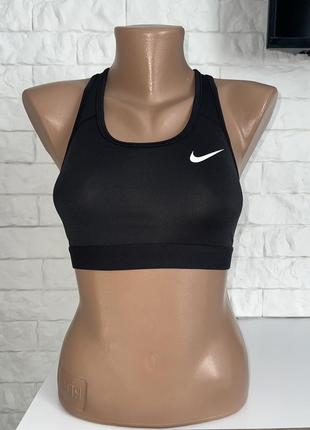 Черный оригинальный топ, бра для занятий спортом nike dri-fit