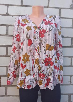 Блуза в полоску с цветами1 фото